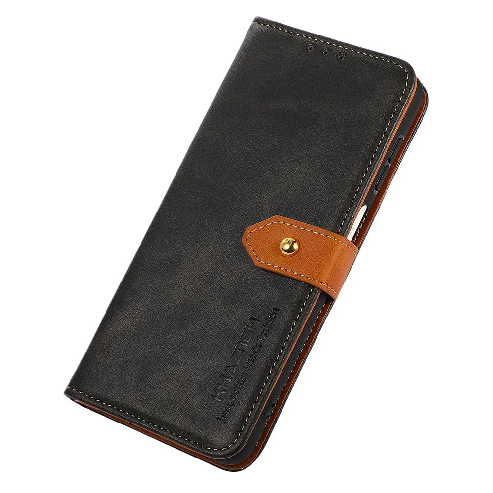 KHAZNEH For Samsung Galaxy XCover7 Pro Wallet Phone Case Stand Leather Flip Cover - Black - 5