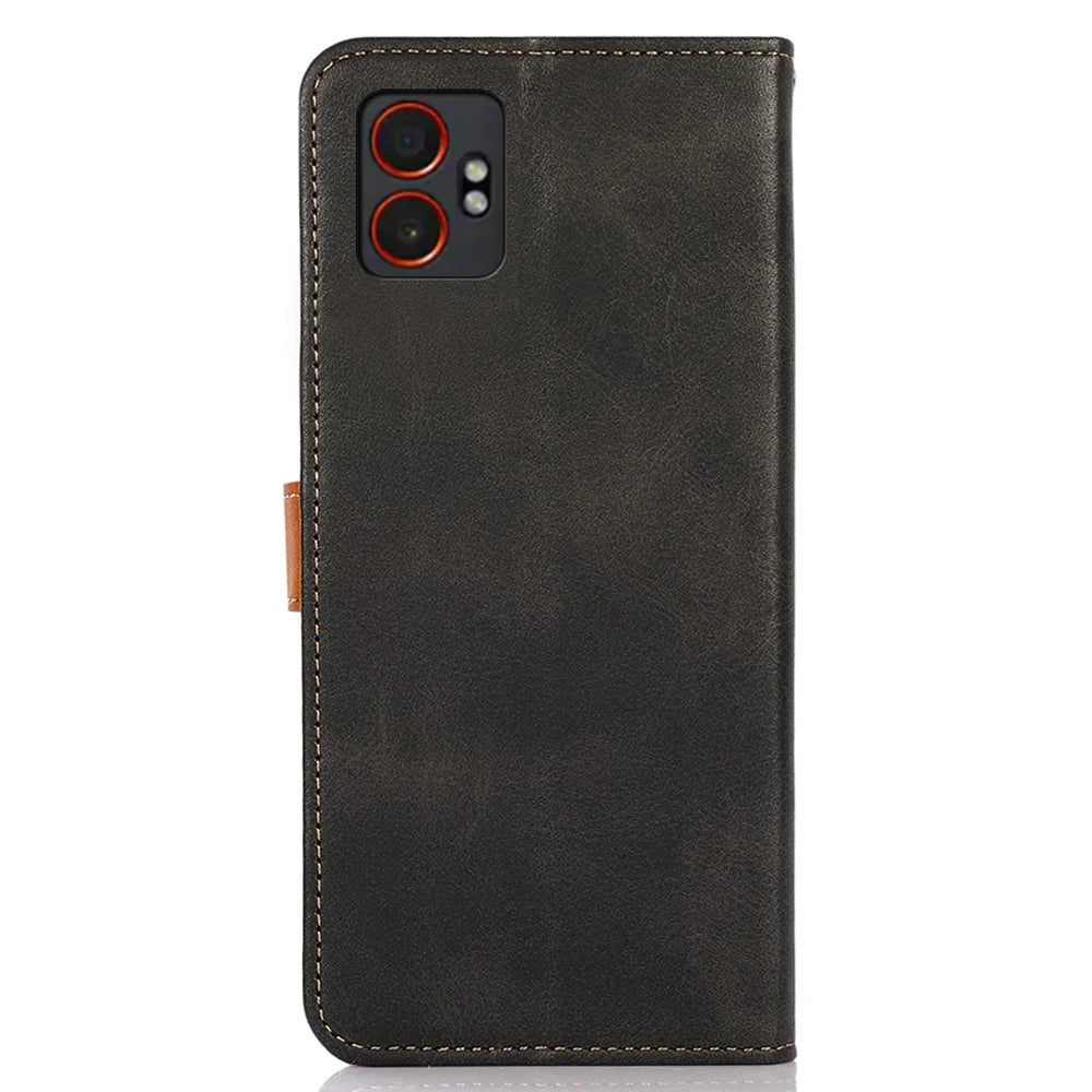 KHAZNEH For Samsung Galaxy XCover7 Pro Wallet Phone Case Stand Leather Flip Cover - Black - 7