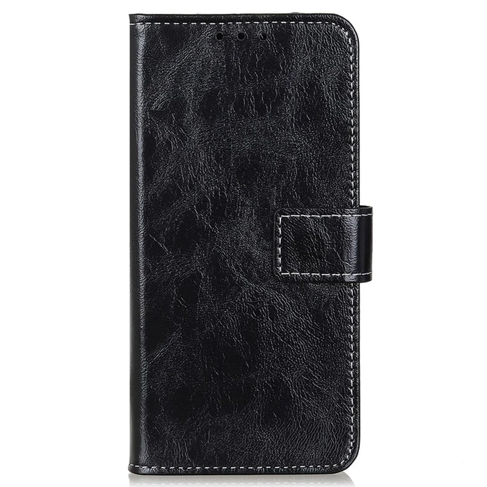 For Samsung Galaxy XCover7 Pro Case Wallet Leather Phone Cover Crazy Horse Texture - Black - 6