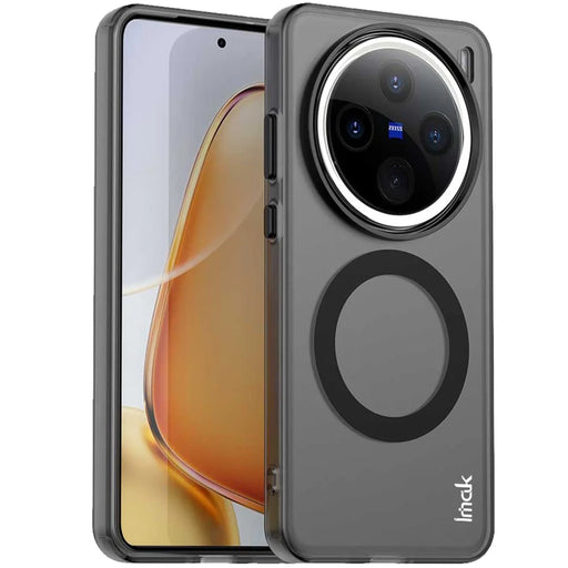 IMAK For vivo X200 5G Magnetic Case Candy Color Anti Drop TPU + PET Back Cover - Black - 1