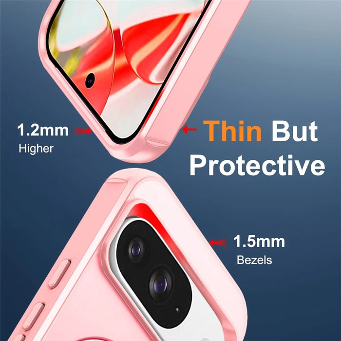 Phone Case For Google Pixel 10 Pro  /  10  /  9 Pro  /  9 Magnetic Case Ring Holder Kickstand TPU + PC Cover - Pink - 6