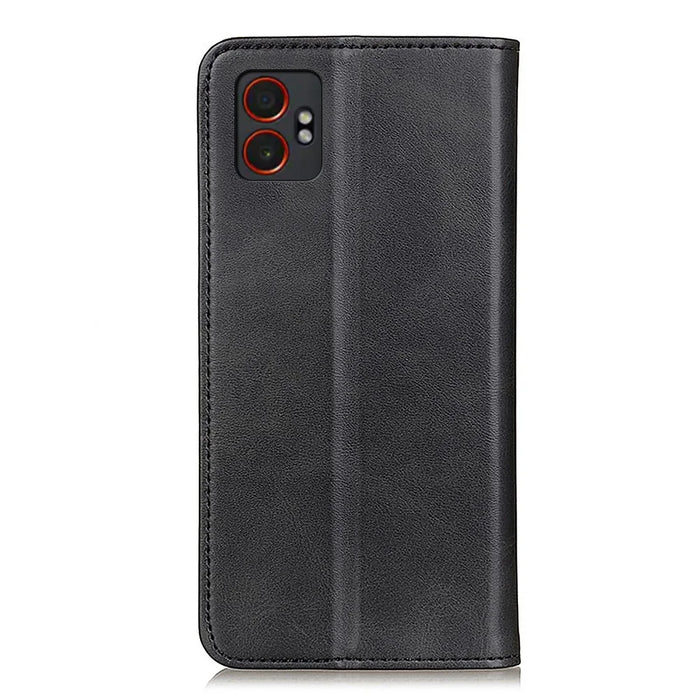 For Samsung Galaxy XCover7 Pro Case Split Leather Flip Wallet Phone Cover - Black - 7