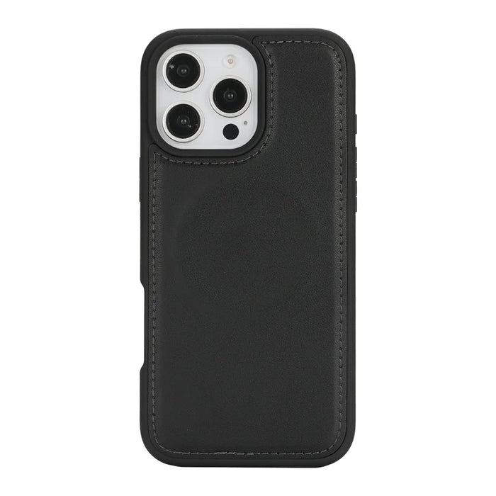 For iPhone 16 Pro Max Wallet Case Compatible with MagSafe Anti-Drop Detachable PU Leather Phone Cover - Black - 5