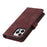 For iPhone 13 Pro Stand Case PU Leather Phone Cover with Straps  /  Zipper Wallet  /  Multiple Card Slots - Wine Red - 6