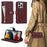 For iPhone 13 Pro Max / 12 Pro Max Stand Case PU Leather Phone Cover with Straps  /  Zipper Wallet  /  Multiple Card Slots - Wine Red - 7