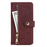For iPhone 14 Pro Max Stand Case PU Leather Phone Cover with Straps  /  Zipper Wallet  /  Multiple Card Slots - Wine Red - 7
