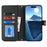 For iPhone 16 Pro Max Stand Case PU Leather Phone Cover with Straps  /  Zipper Wallet  /  Multiple Card Slots - Black - 2