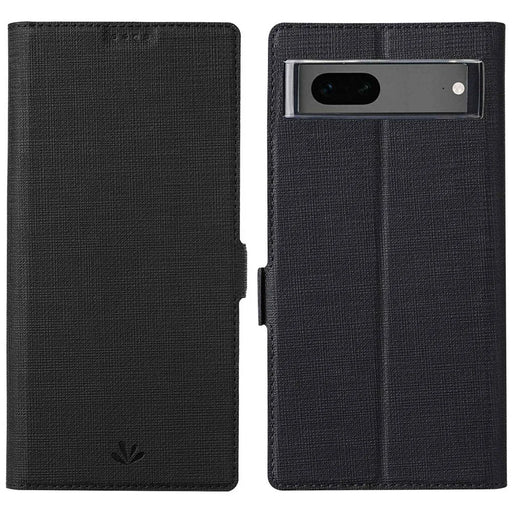 VILI K Series Stand Wallet Phone Cover for Google Pixel 7 5G, Double Magnetic Clasp PU Leather Shockproof Case - Black - 1