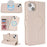 For iPhone 15 Wallet Case Compatible with MagSafe Anti-Drop Detachable PU Leather Phone Cover - Beige - 1