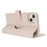 For iPhone 15 Wallet Case Compatible with MagSafe Anti-Drop Detachable PU Leather Phone Cover - Beige - 3