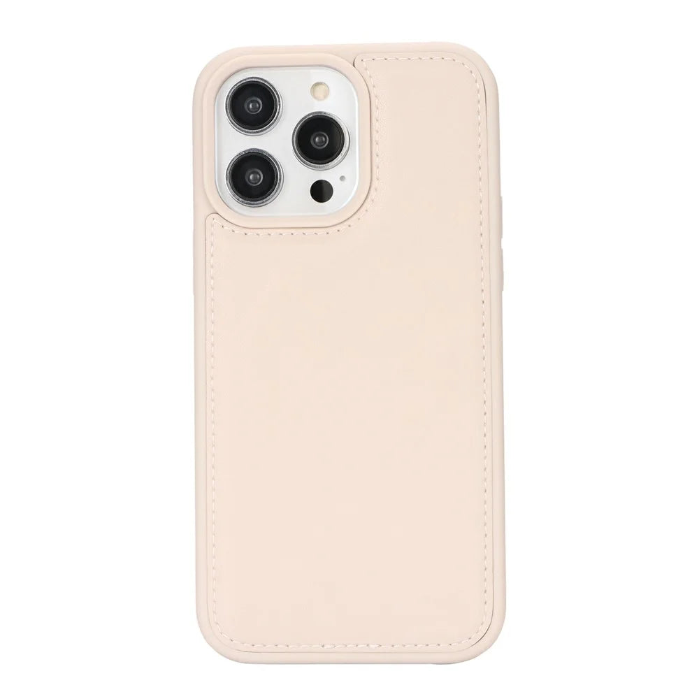 For iPhone 15 Pro Max Wallet Case Compatible with MagSafe Anti-Drop Detachable PU Leather Phone Cover - Beige - 5