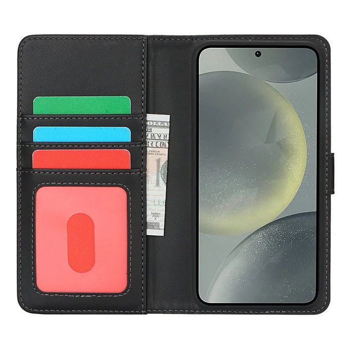 For Samsung Galaxy S24 Wallet Magnetic Case Anti-Drop Detachable PU Leather Phone Cover - Black - 2