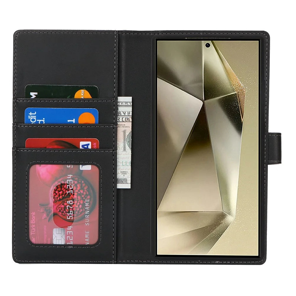 For Samsung Galaxy S24 Ultra Wallet Magnetic Case Anti-Drop Detachable PU Leather Phone Cover - Black - 2