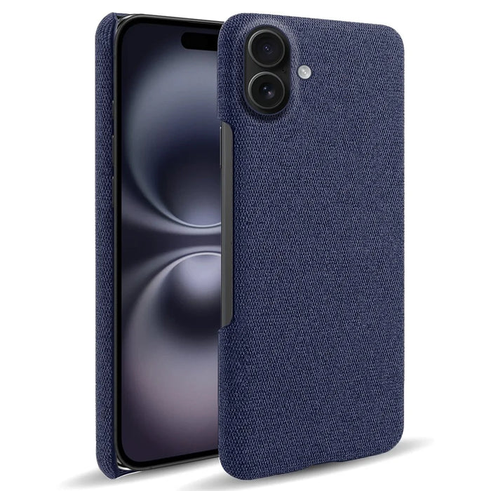 For iPhone 17 Phone Case Cloth Texture Anti-Scratch Protective PC Back Cover - Blue - 1