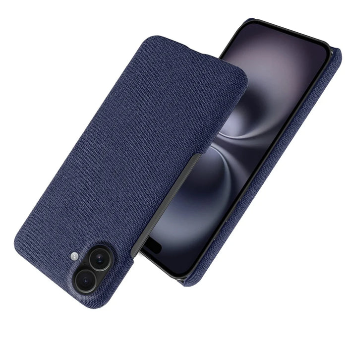 For iPhone 17 Phone Case Cloth Texture Anti-Scratch Protective PC Back Cover - Blue - 4