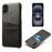 For iPhone 17 Case Dual Card Slots PU Leather + Hard PC Phone Cover - Black - 1