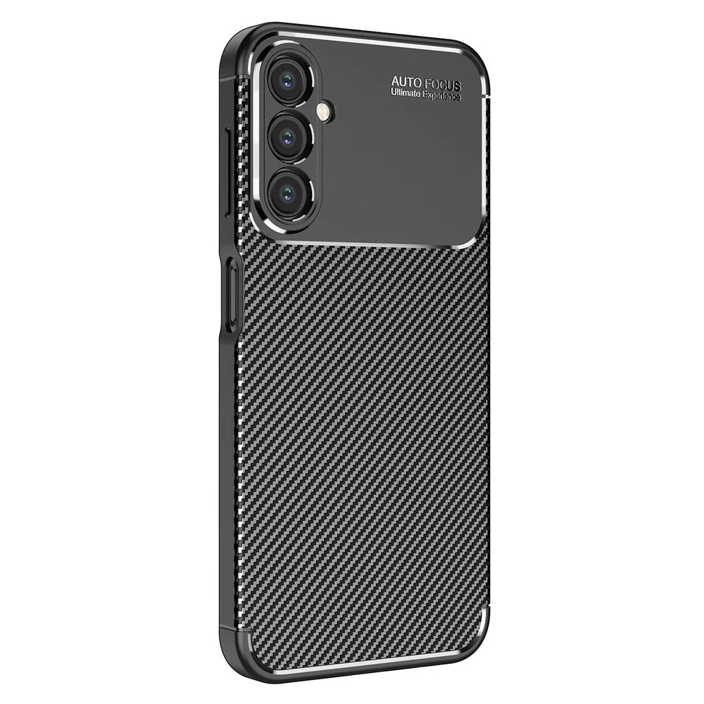 For Samsung Galaxy A14 5G / 4G Carbon Fiber Texture TPU Phone Back Case Drop-proof Anti-scratch Cover - Black - 2