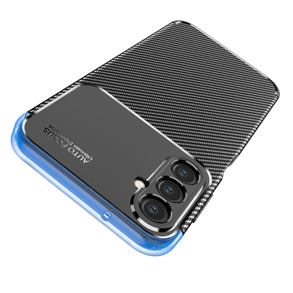 For Samsung Galaxy A14 5G / 4G Carbon Fiber Texture TPU Phone Back Case Drop-proof Anti-scratch Cover - Black - 7