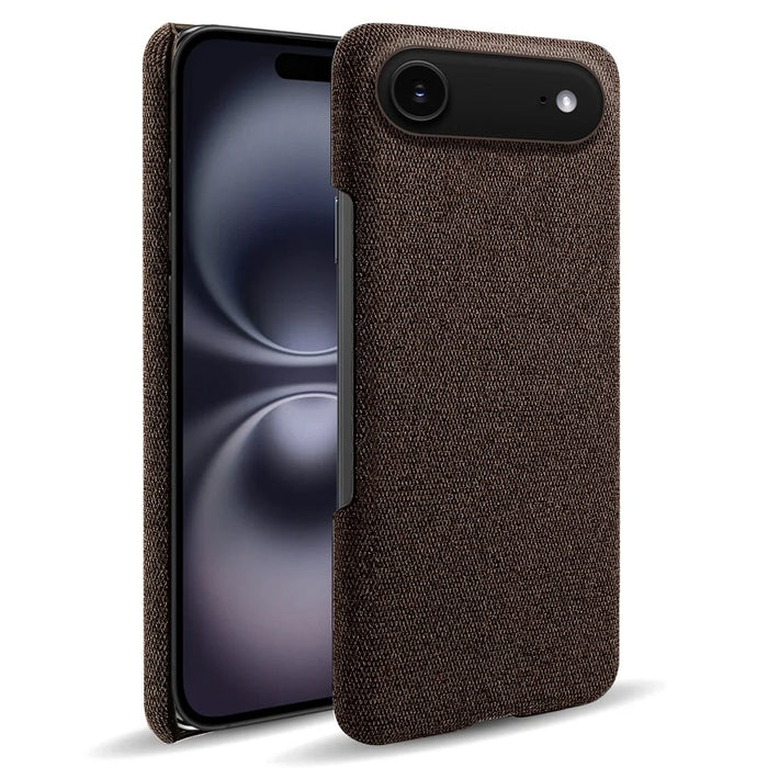 For iPhone Air Phone Case Cloth Texture Anti-Scratch Protective PC Back Cover - Brown - 1