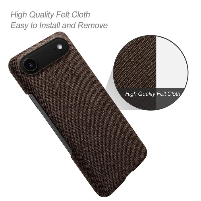 For iPhone Air Phone Case Cloth Texture Anti-Scratch Protective PC Back Cover - Brown - 2