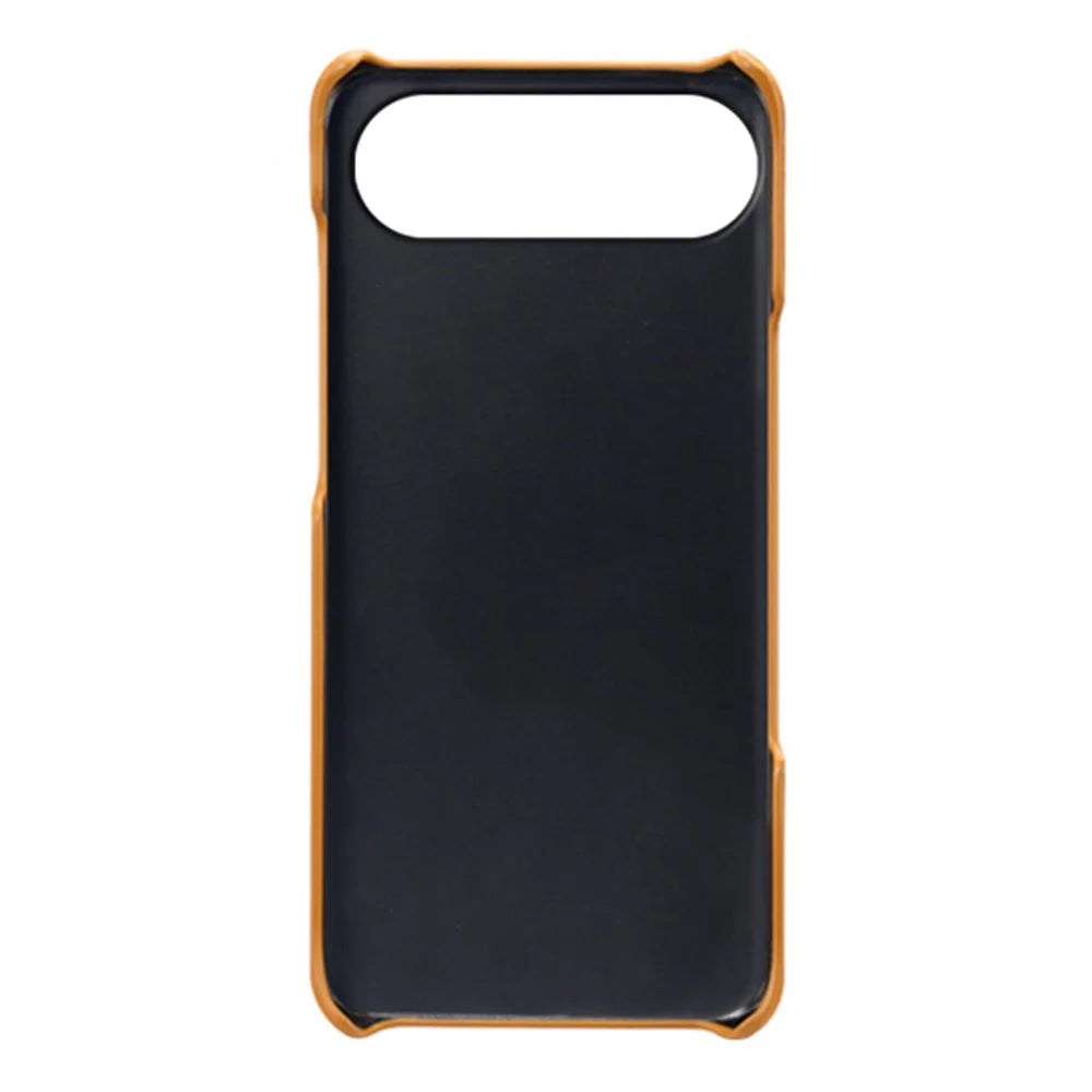 For iPhone Air Case Dual Card Slots PU Leather + Hard PC Phone Cover - Orange - 2