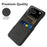 For iPhone 18 Pro / 17 Pro Case Cloth + Hard PC Phone Cover with Dual Card Slots - Black - 3