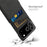 For iPhone 18 Pro / 17 Pro Case Cloth + Hard PC Phone Cover with Dual Card Slots - Black - 4
