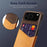 For iPhone 18 Pro Max / 17 Pro Max Case PU Leather Cloth Texture Hard PC Phone Cover with Card Holder - Orange - 4