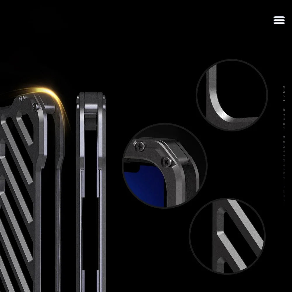 R-JUST RJ-50 for iPhone 14 Pro Anti-fall Armour Phone Case Aluminum Alloy Metal Frame Anti-scratch Hollow Mobile Phone Cover with Lens Protector - 7