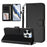 For iPhone 15 Pro Leather Case Wallet Stand Phone Cover with Wrist Strap - Black - 3