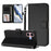 For iPhone 16 Leather Case Wallet Stand Phone Cover with Wrist Strap - Black - 3