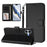 For iPhone 16 Plus Leather Case Wallet Stand Phone Cover with Wrist Strap - Black - 3