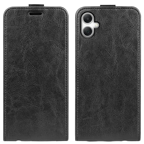 For Samsung Galaxy A08 5G / A08 4G / A07 4G / F07 4G / M07 4G Case with Card Slots Vertical Flip Leather Phone Cover - Black - 1
