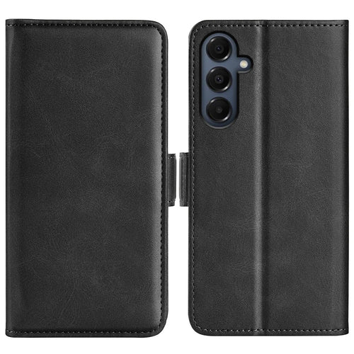 For Samsung Galaxy A18 5G / A18 4G / A17 5G / 4G / F17 5G / M17 5G Case Calf Texture Leather Wallet Phone Cover - Black - 1