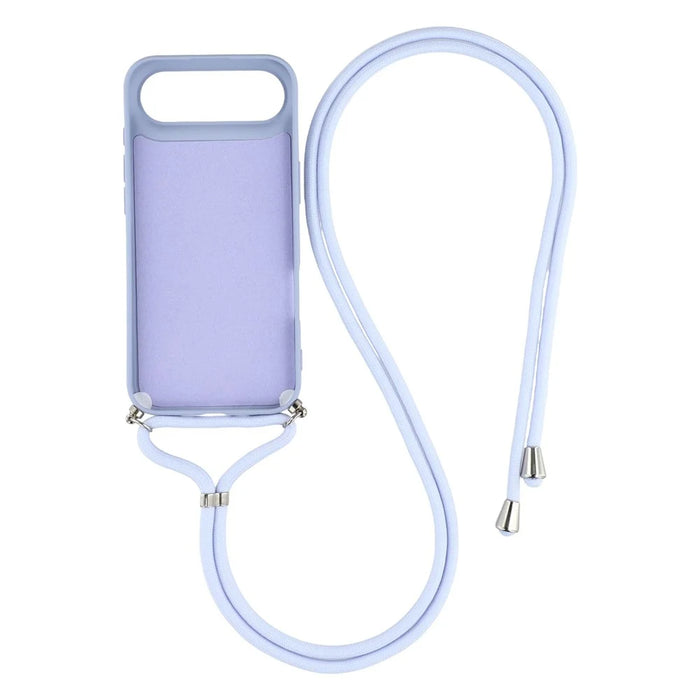 For iPhone Air Case Soft TPU Fiber Lining Phone Cover with Shoulder Strap - Light Purple - 2