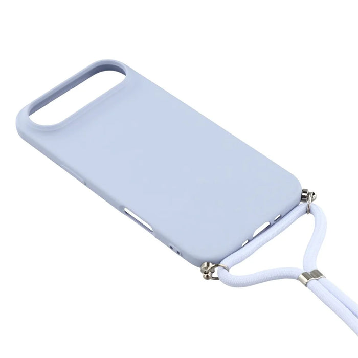 For iPhone Air Case Soft TPU Fiber Lining Phone Cover with Shoulder Strap - Light Purple - 3