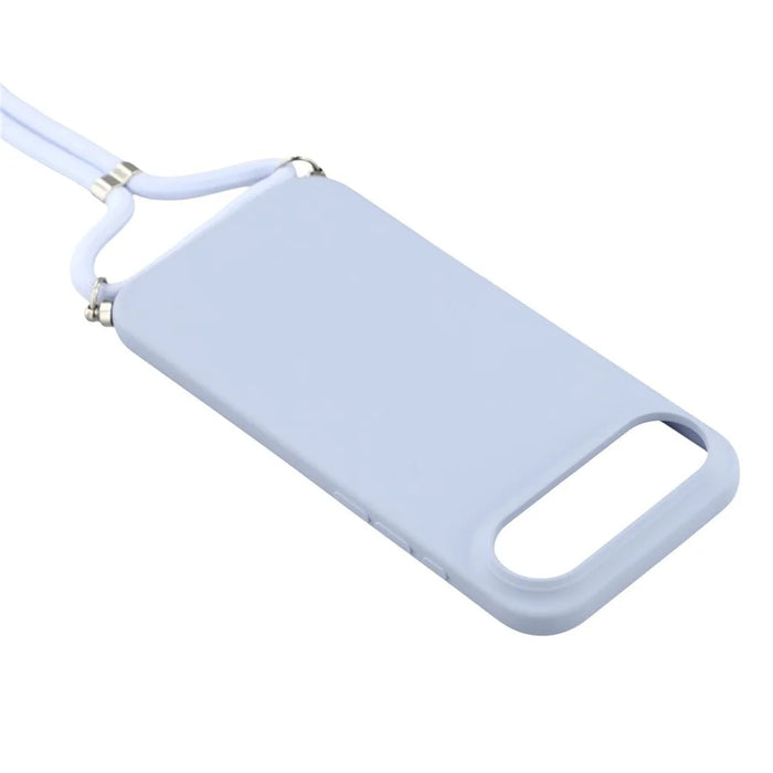 For iPhone Air Case Soft TPU Fiber Lining Phone Cover with Shoulder Strap - Light Purple - 4