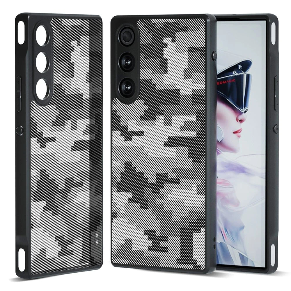 IBMRS For ZTE nubia Redmagic 10 Air 5G Case Soft TPU Frame Hard PC Back Anti-Fall Phone Cover - Grid Camouflage - 1