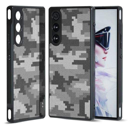 IBMRS For ZTE nubia Redmagic 10 Air 5G Case Soft TPU Frame Hard PC Back Anti-Fall Phone Cover - Grid Camouflage - 1