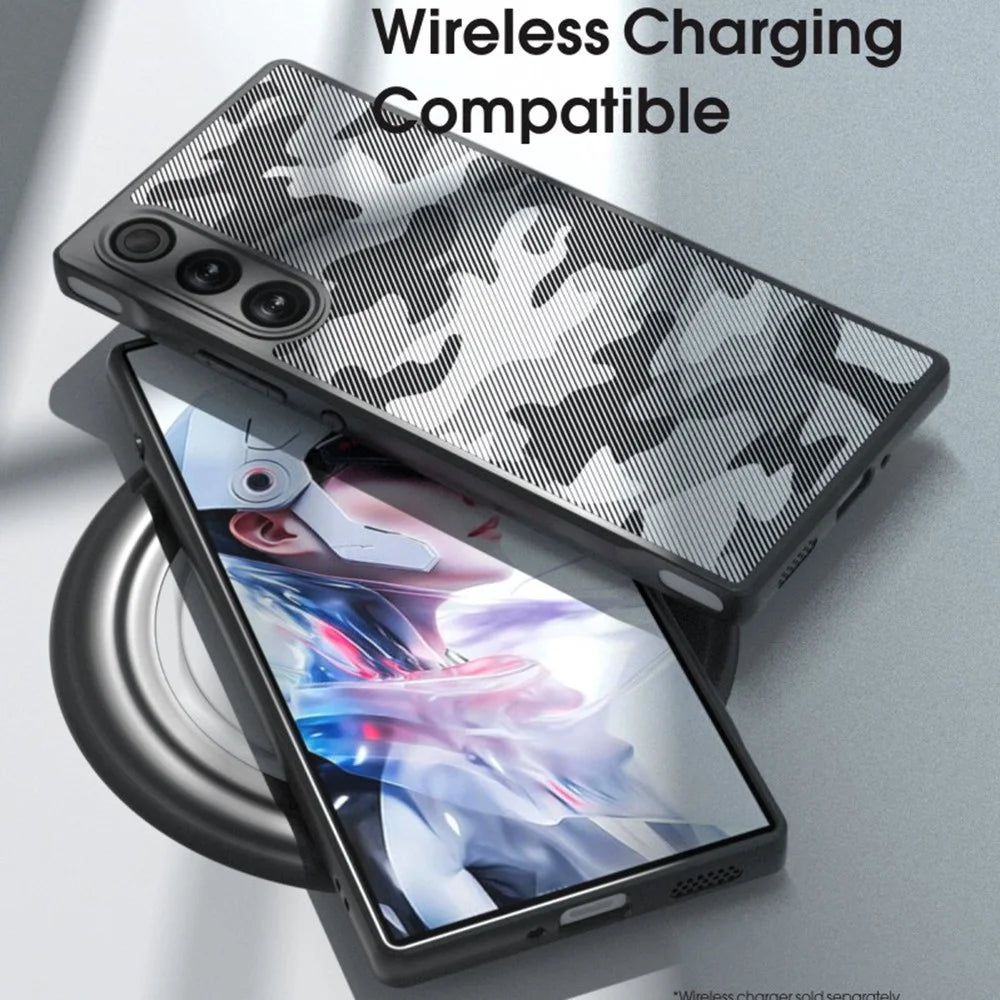 IBMRS For ZTE nubia Redmagic 10 Air 5G Case Soft TPU Frame Hard PC Back Anti-Fall Phone Cover - Grid Camouflage - 5