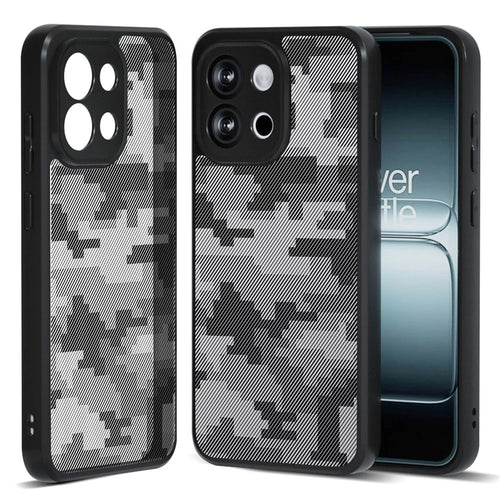 IBMRS For OnePlus 13T 5G Case Soft TPU Frame Hard PC Back Anti-Fall Phone Cover - Grid Camouflage - 1