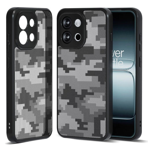 IBMRS For OnePlus 13T 5G Case Soft TPU Frame Hard PC Back Anti-Fall Phone Cover - Grid Camouflage - 1