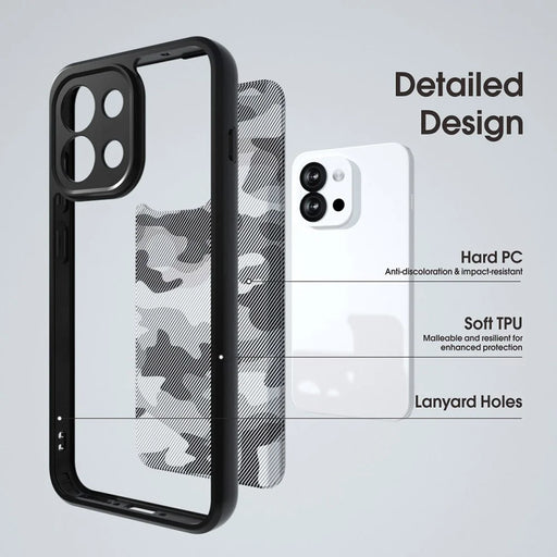 IBMRS For OnePlus 13T 5G Case Soft TPU Frame Hard PC Back Anti-Fall Phone Cover - Grid Camouflage - 2