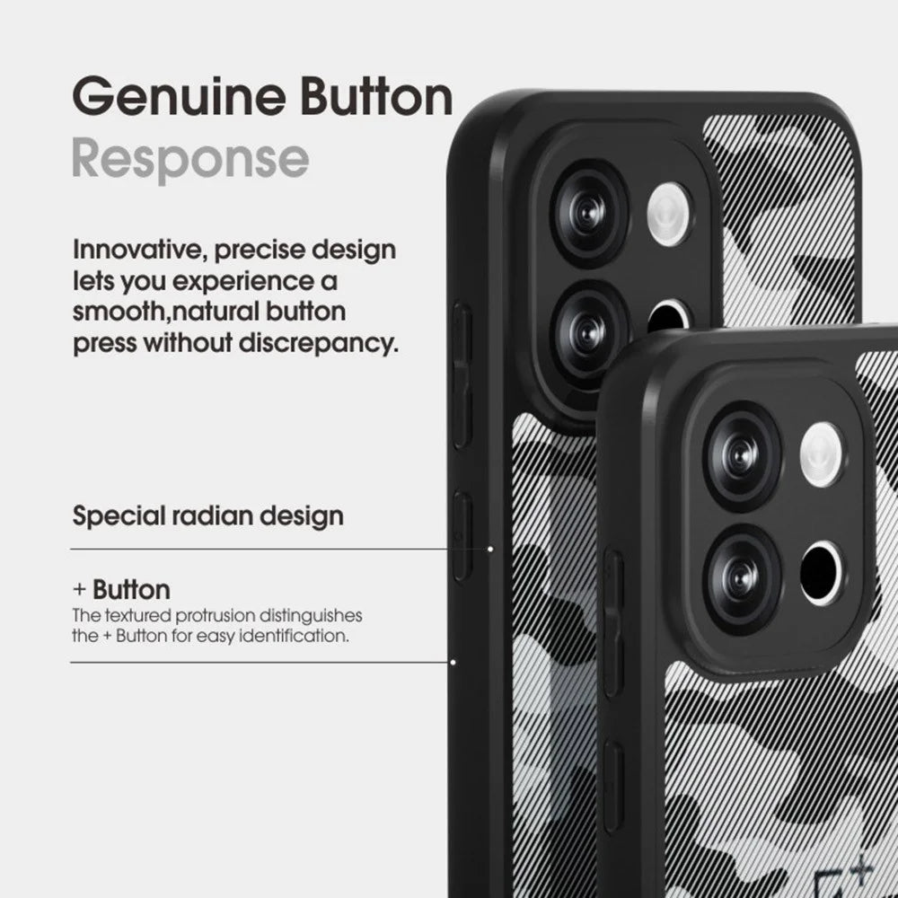 IBMRS For OnePlus 13T 5G Case Soft TPU Frame Hard PC Back Anti-Fall Phone Cover - Grid Camouflage - 7