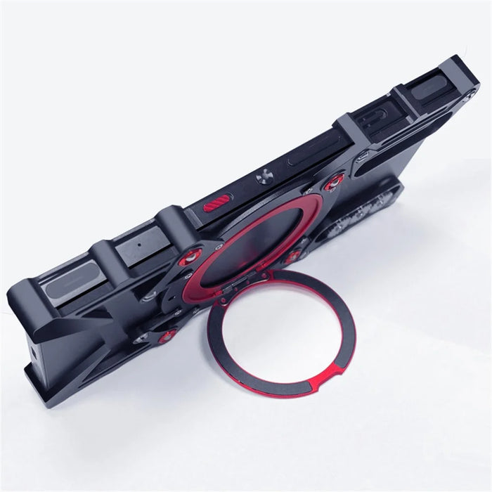 For Realme 14 Pro+ 5G Bumper Case Kickstand Aluminum Alloy Magnetic Phone Cover with Wrist Strap - Black - 2