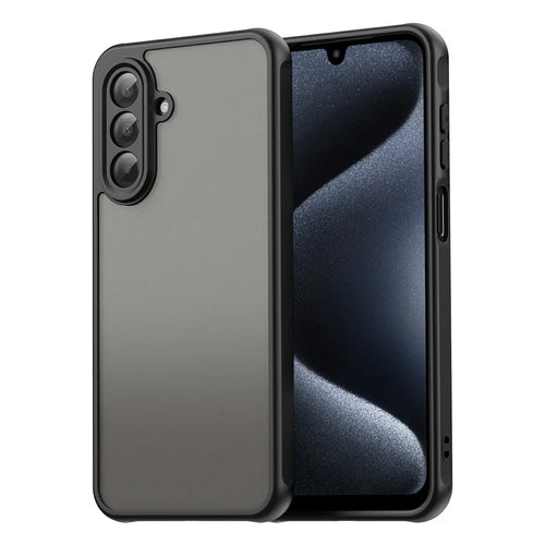 For Samsung Galaxy A17 5G / A17 4G / M17 5G / F17 5G Case Drop Proof Airbags Frosted Translucent PC + TPU Phone Back Cover - Black - 1