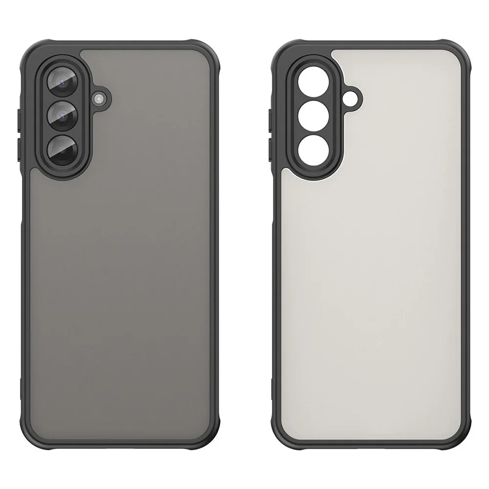 For Samsung Galaxy A17 5G / A17 4G / M17 5G / F17 5G Case Drop Proof Airbags Frosted Translucent PC + TPU Phone Back Cover - Black - 2