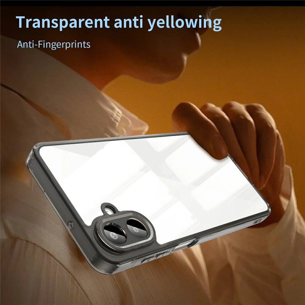 For Samsung Galaxy A07 4G Case TPU + Acrylic Phone Back Cover Anti Yellowing - Black - 3