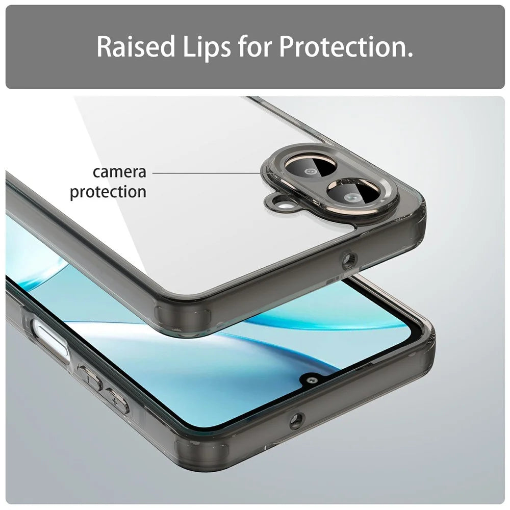 For Samsung Galaxy A07 4G Case TPU + Acrylic Phone Back Cover Anti Yellowing - Black - 5