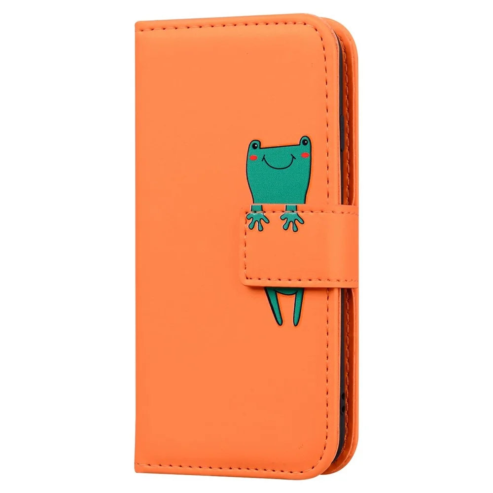 For Samsung Galaxy S25 Ultra Case Cartoon Pattern Wallet Leather Phone Cover - Orange - 7
